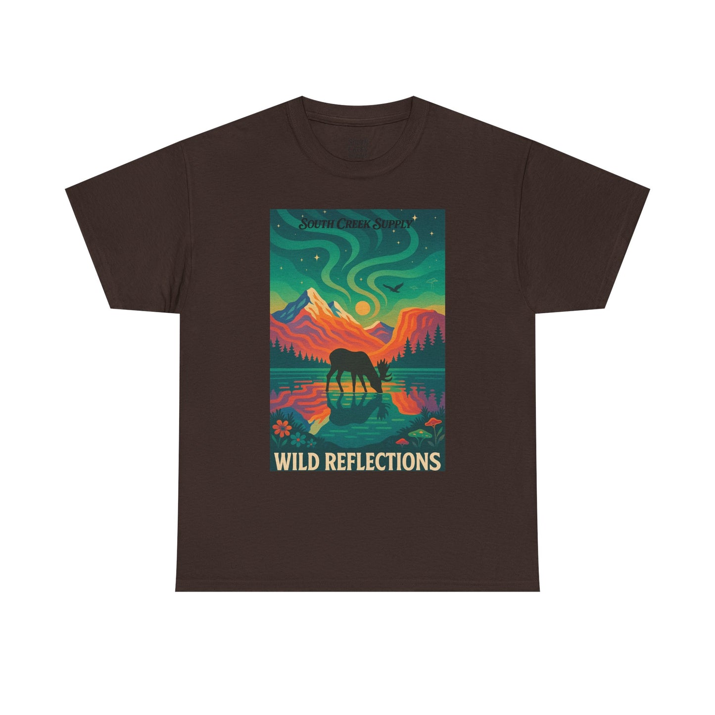 Wild Reflections T-Shirt — Aurora Mountain Elk Graphic Tee