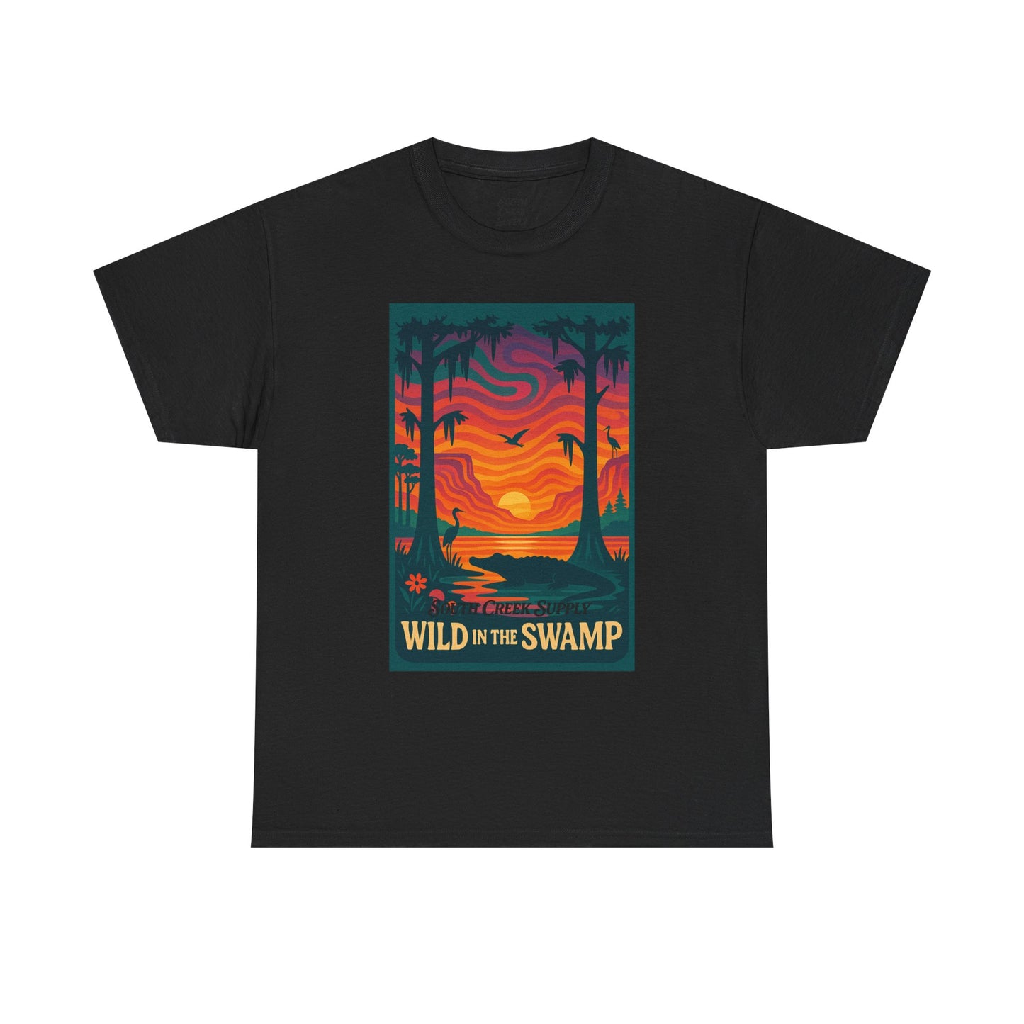 Wild in the Swamp T-Shirt — Sunset Bayou Nature Graphic Tee