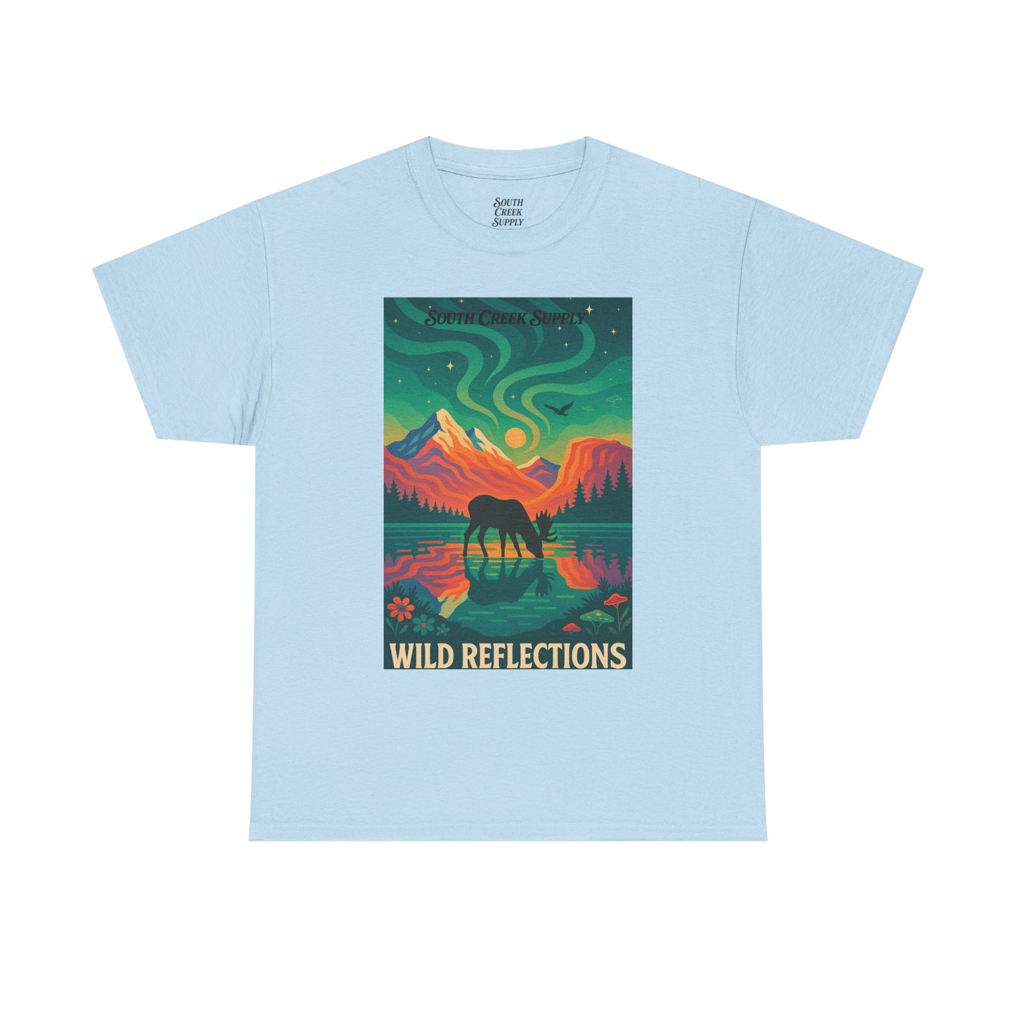 Wild Reflections T-Shirt — Aurora Mountain Elk Graphic Tee
