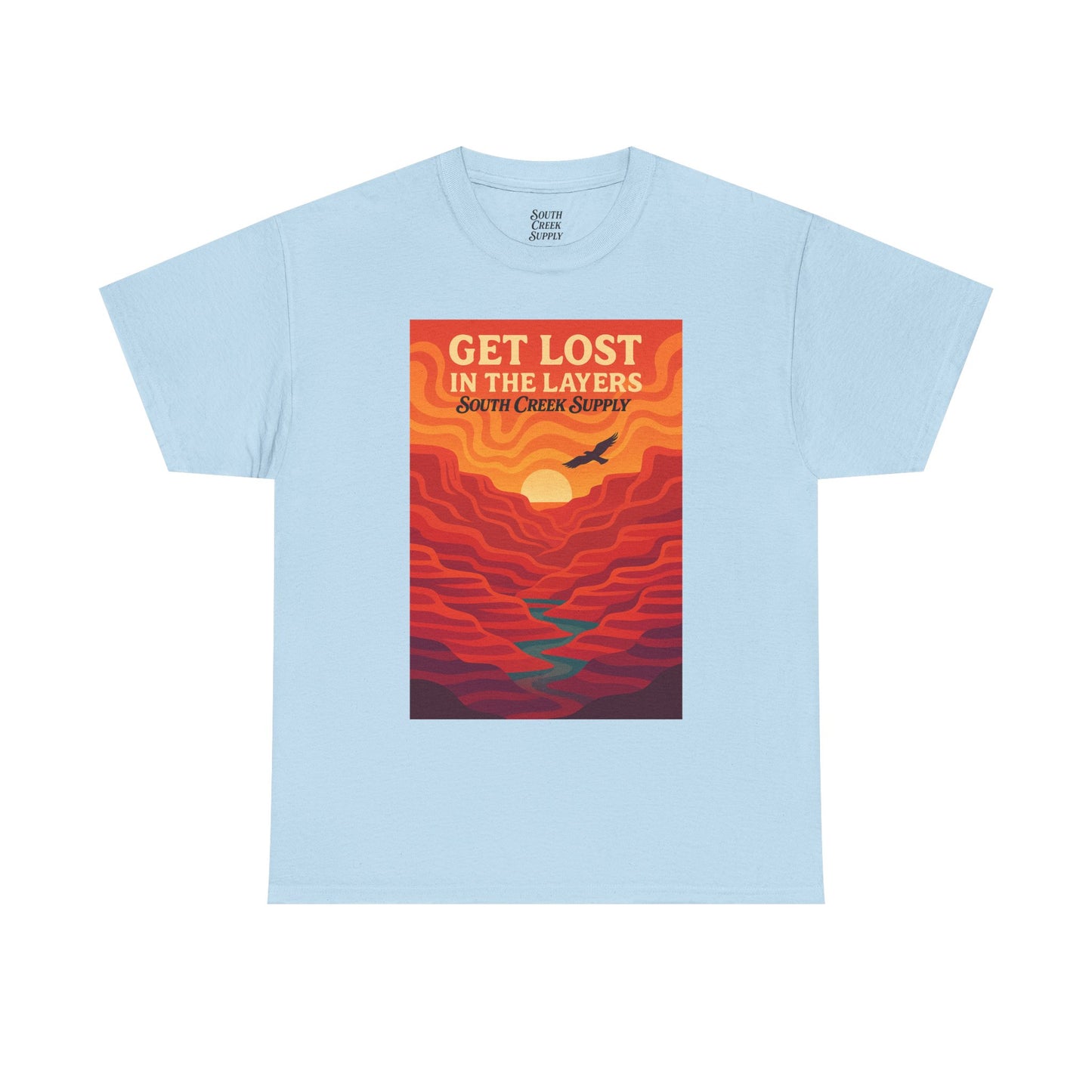 Get Lost in the Layers T-Shirt — Vintage Canyon Sunset Adventure Tee