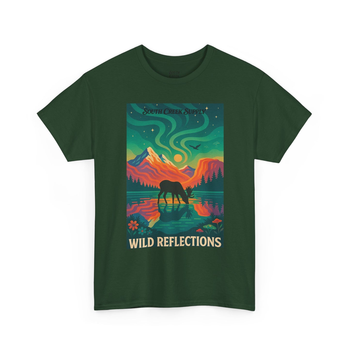 Wild Reflections T-Shirt — Aurora Mountain Elk Graphic Tee