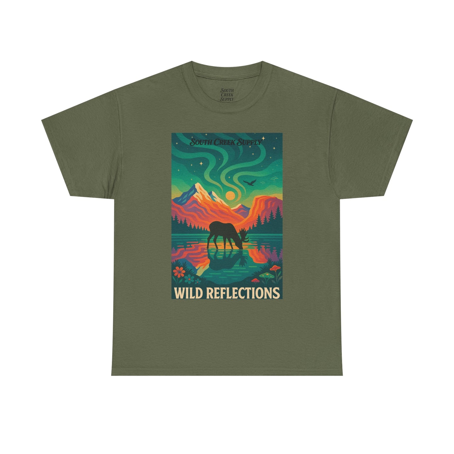 Wild Reflections T-Shirt — Aurora Mountain Elk Graphic Tee