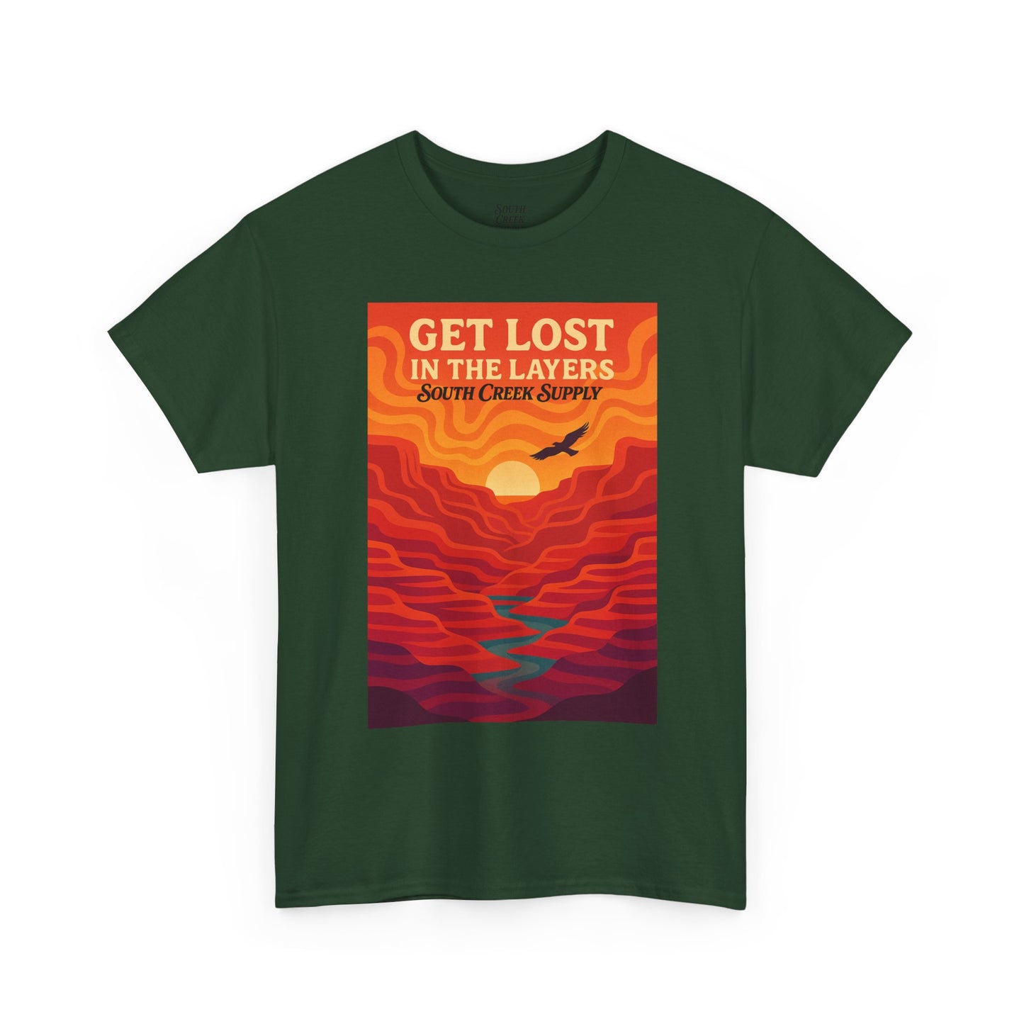 Get Lost in the Layers T-Shirt — Vintage Canyon Sunset Adventure Tee