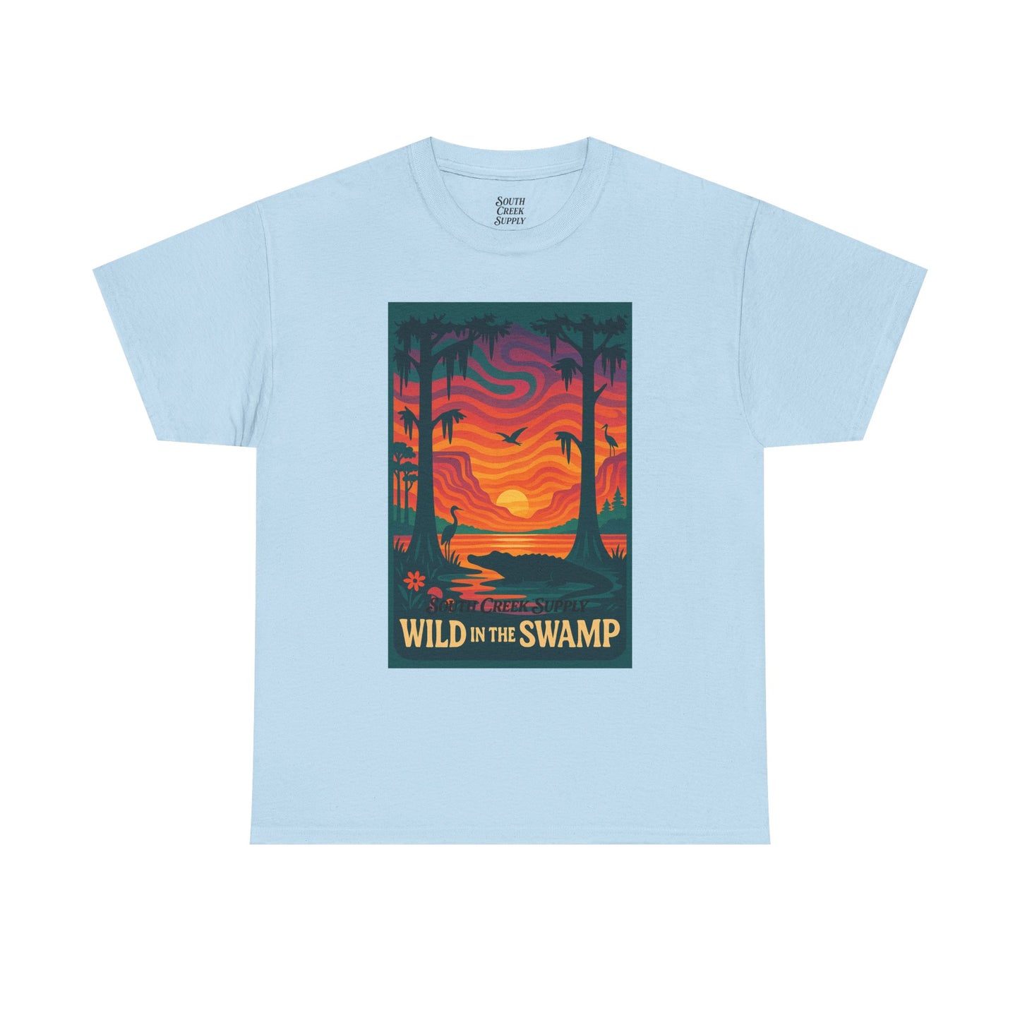 Wild in the Swamp T-Shirt — Sunset Bayou Nature Graphic Tee