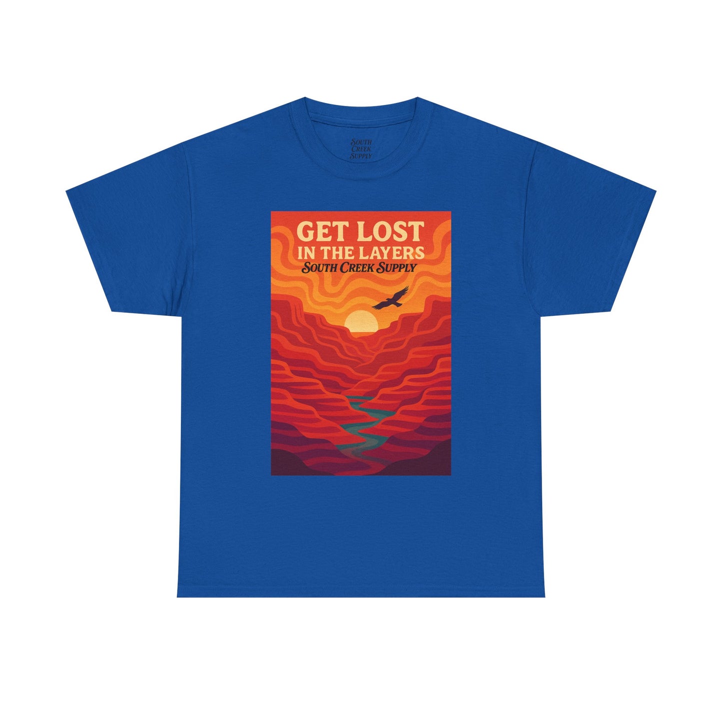 Get Lost in the Layers T-Shirt — Vintage Canyon Sunset Adventure Tee