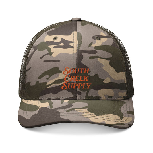 Camouflage Trucker Hat - Embroidered 'South Creek Supply'