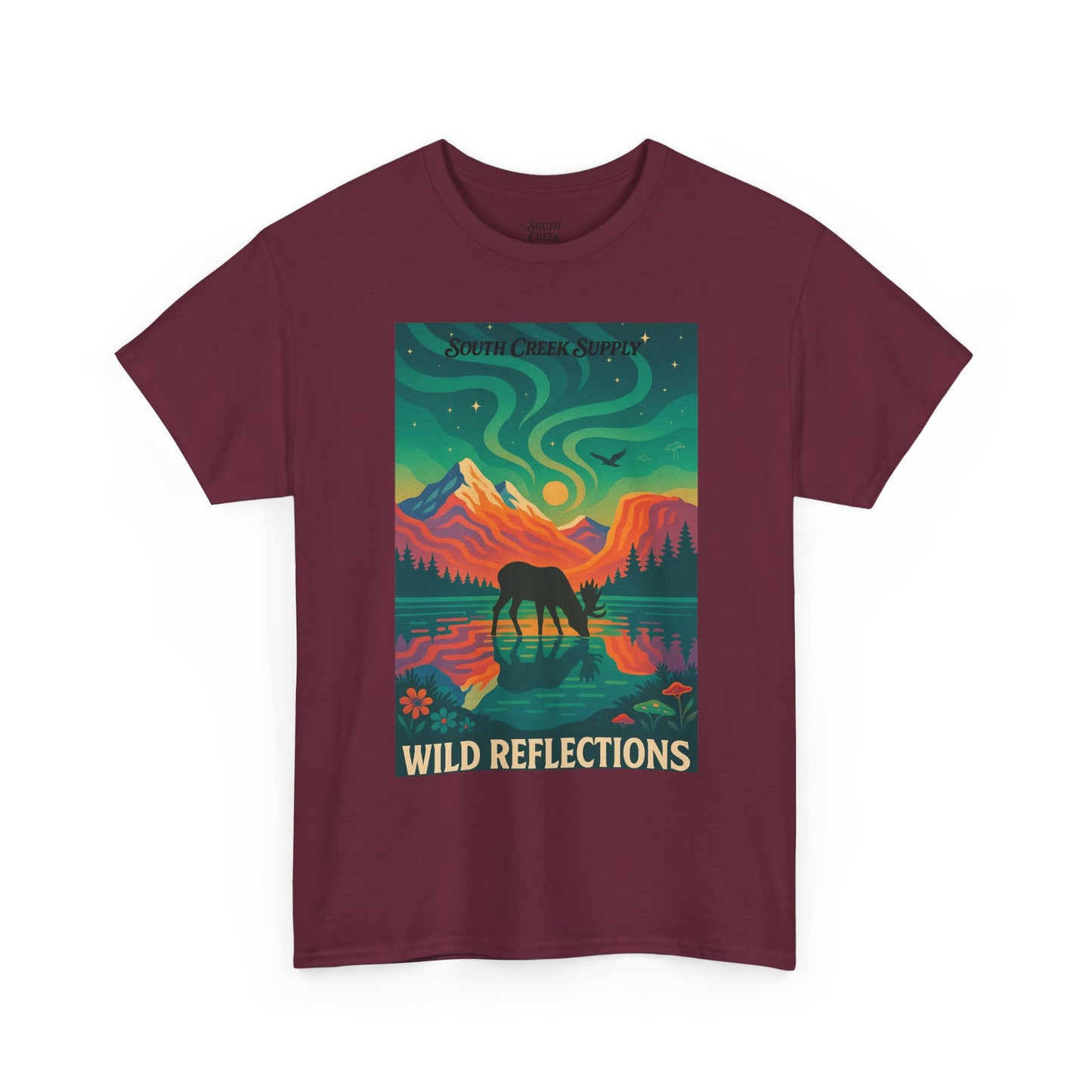 Wild Reflections T-Shirt — Aurora Mountain Elk Graphic Tee