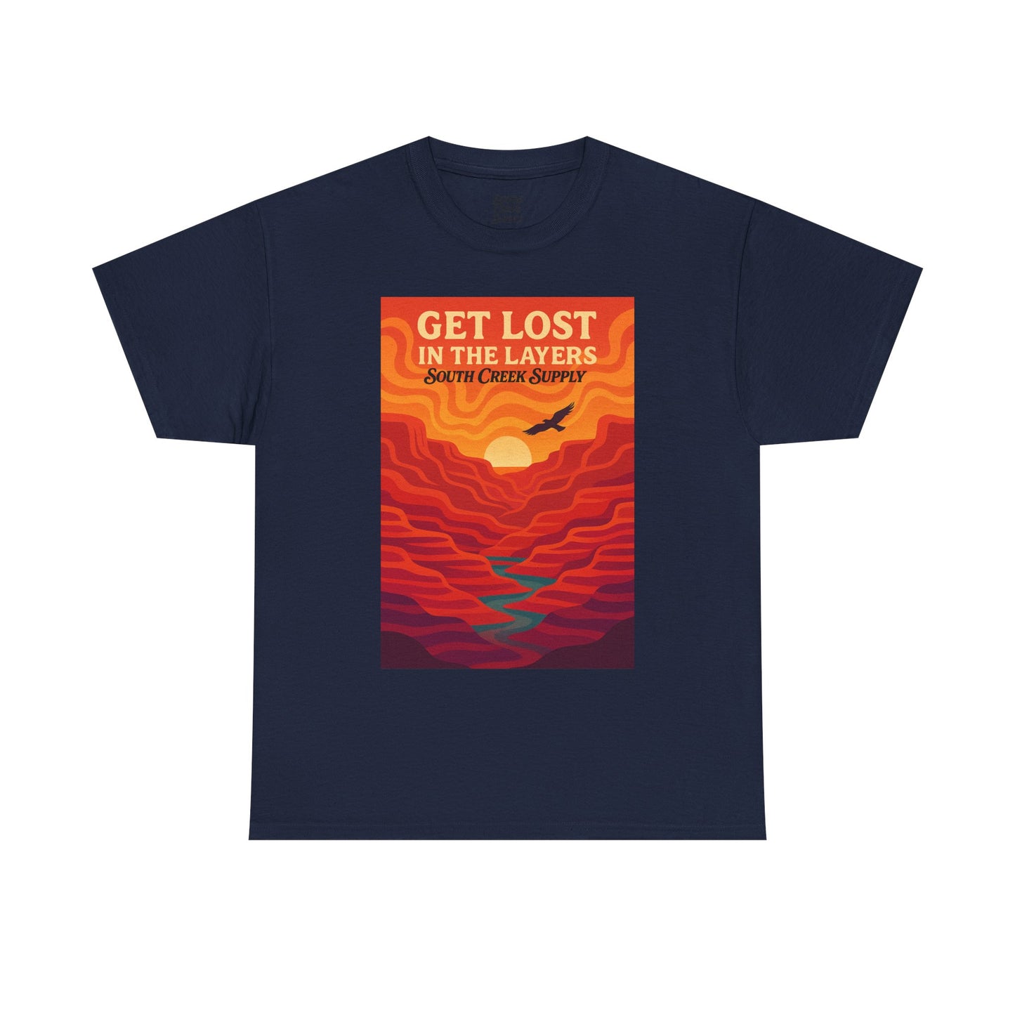 Get Lost in the Layers T-Shirt — Vintage Canyon Sunset Adventure Tee