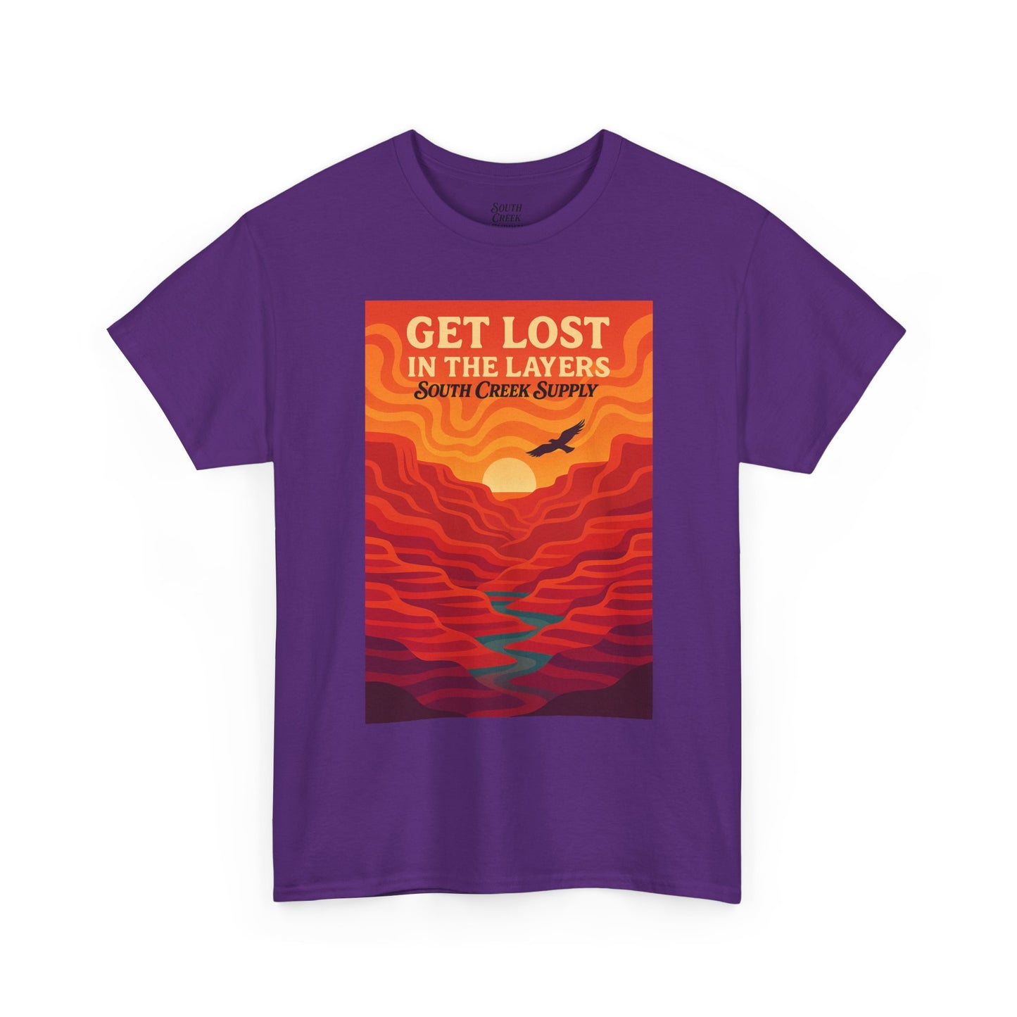 Get Lost in the Layers T-Shirt — Vintage Canyon Sunset Adventure Tee