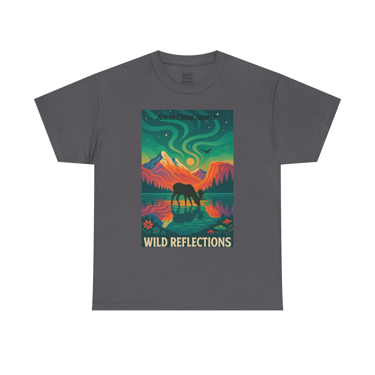 Wild Reflections T-Shirt — Aurora Mountain Elk Graphic Tee