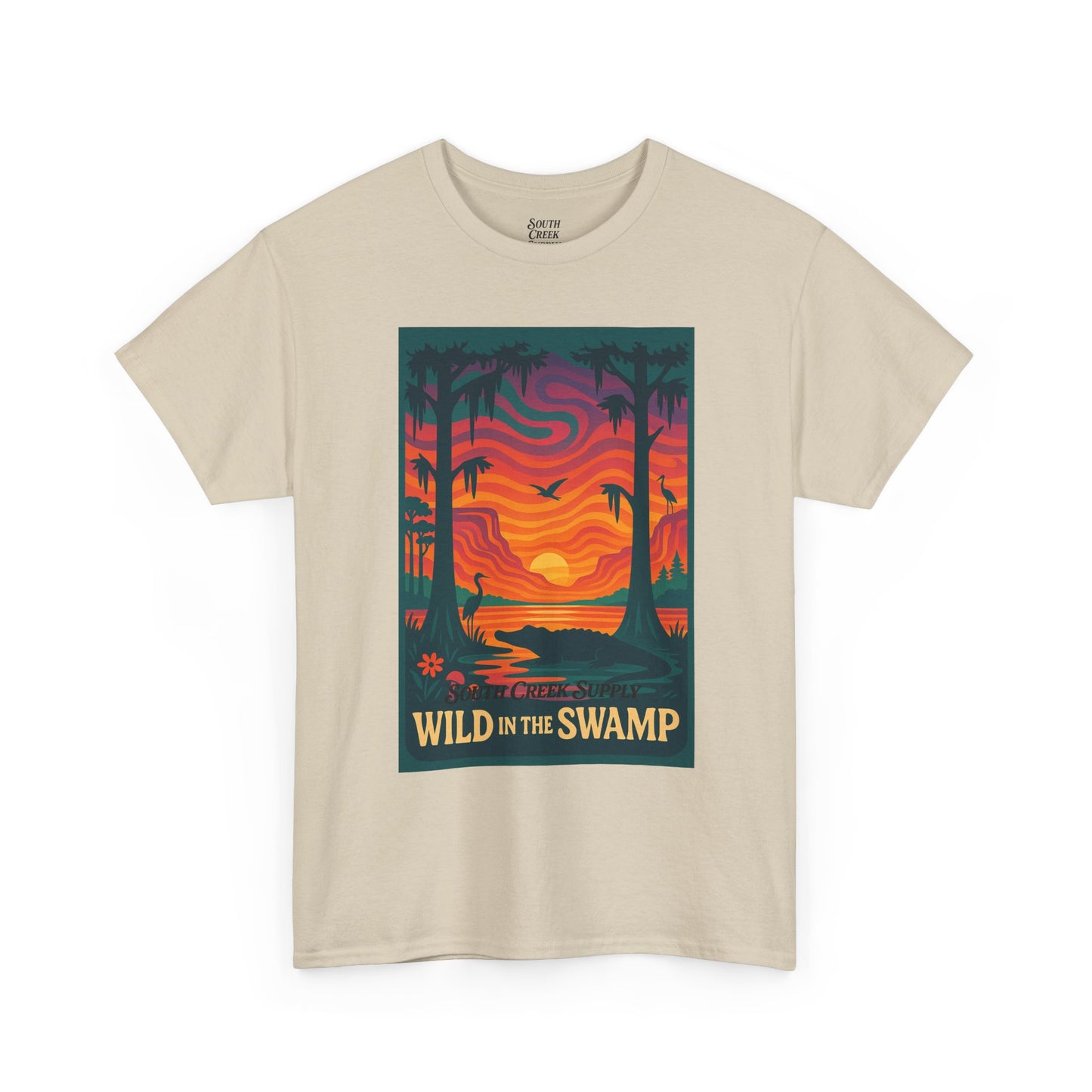 Wild in the Swamp T-Shirt — Sunset Bayou Nature Graphic Tee