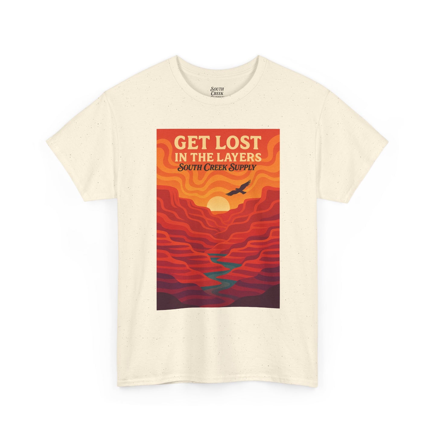 Get Lost in the Layers T-Shirt — Vintage Canyon Sunset Adventure Tee