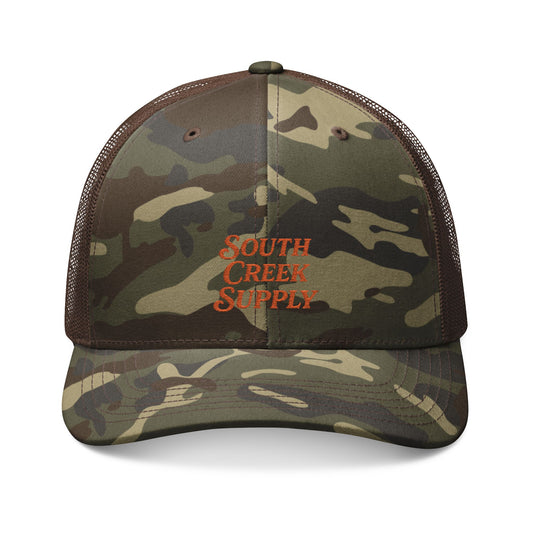 Camouflage Trucker Hat - Embroidered 'South Creek Supply'