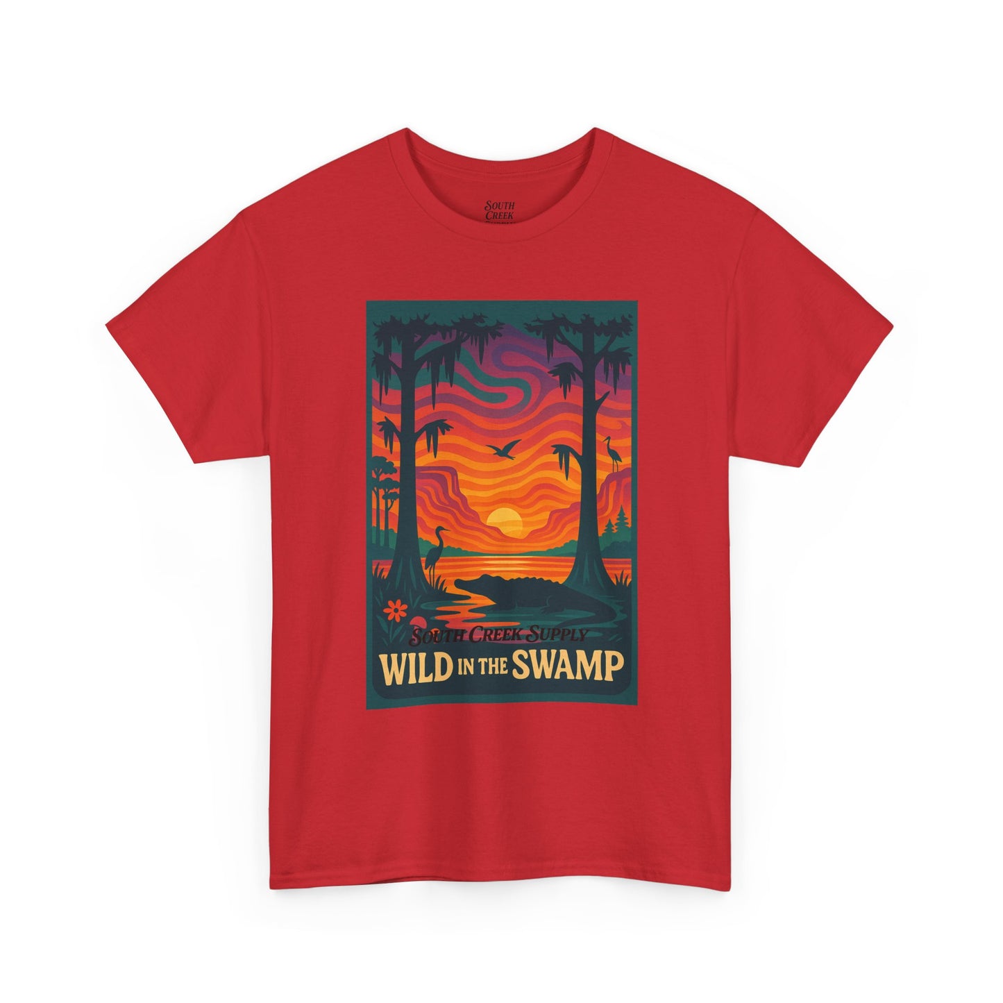 Wild in the Swamp T-Shirt — Sunset Bayou Nature Graphic Tee