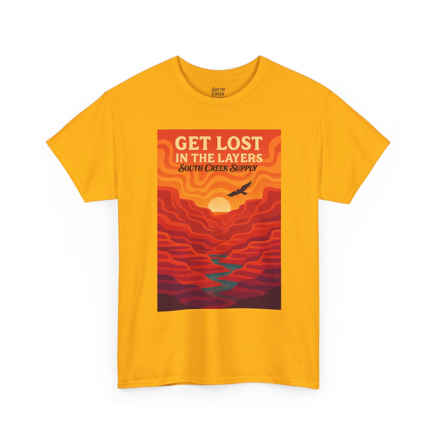 Get Lost in the Layers T-Shirt — Vintage Canyon Sunset Adventure Tee