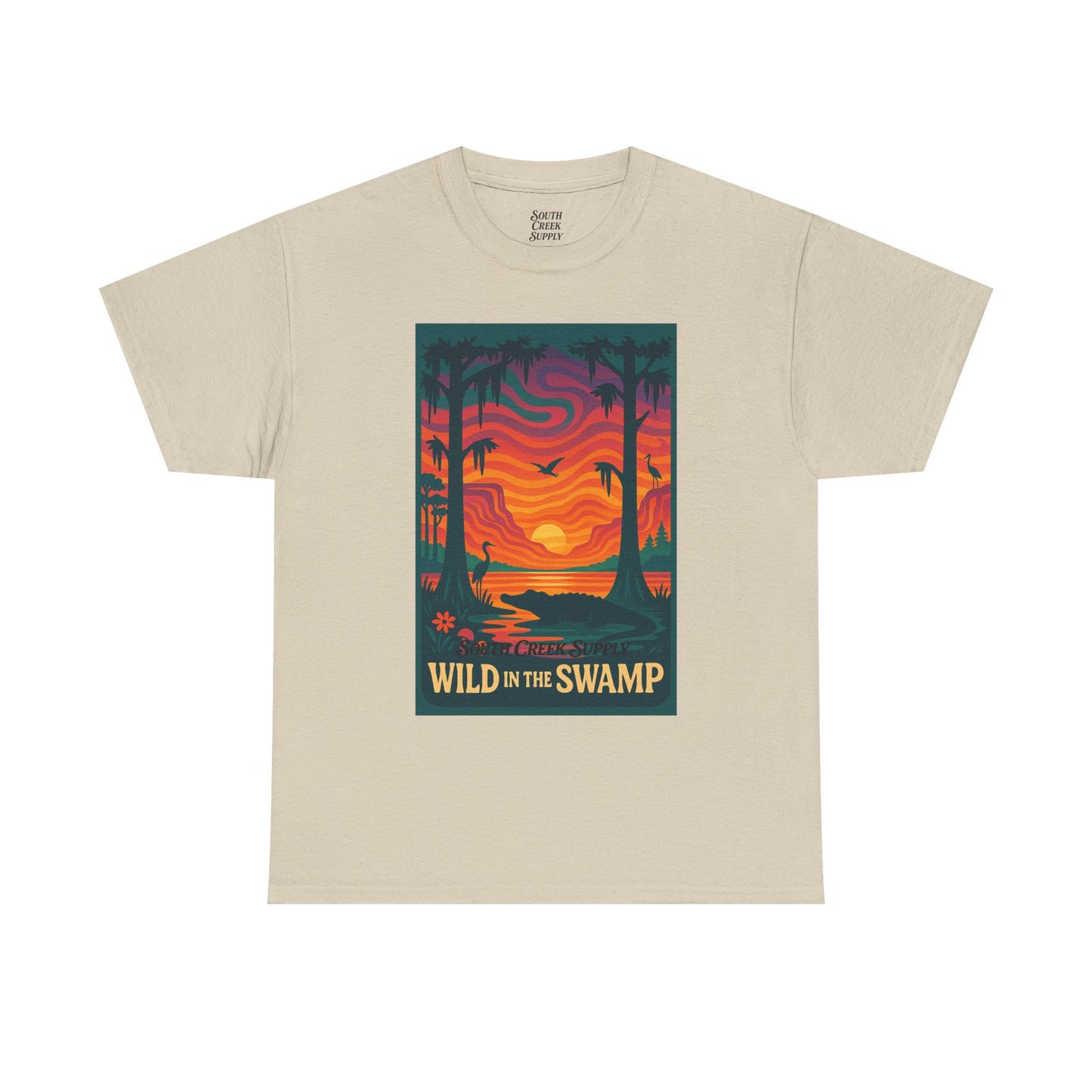 Wild in the Swamp T-Shirt — Sunset Bayou Nature Graphic Tee