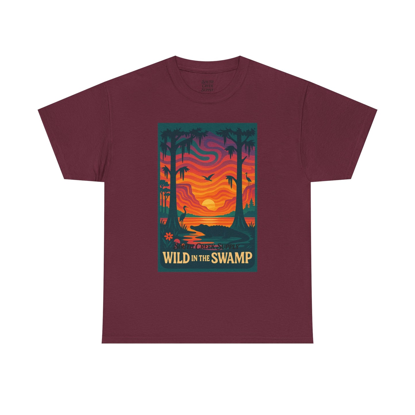 Wild in the Swamp T-Shirt — Sunset Bayou Nature Graphic Tee