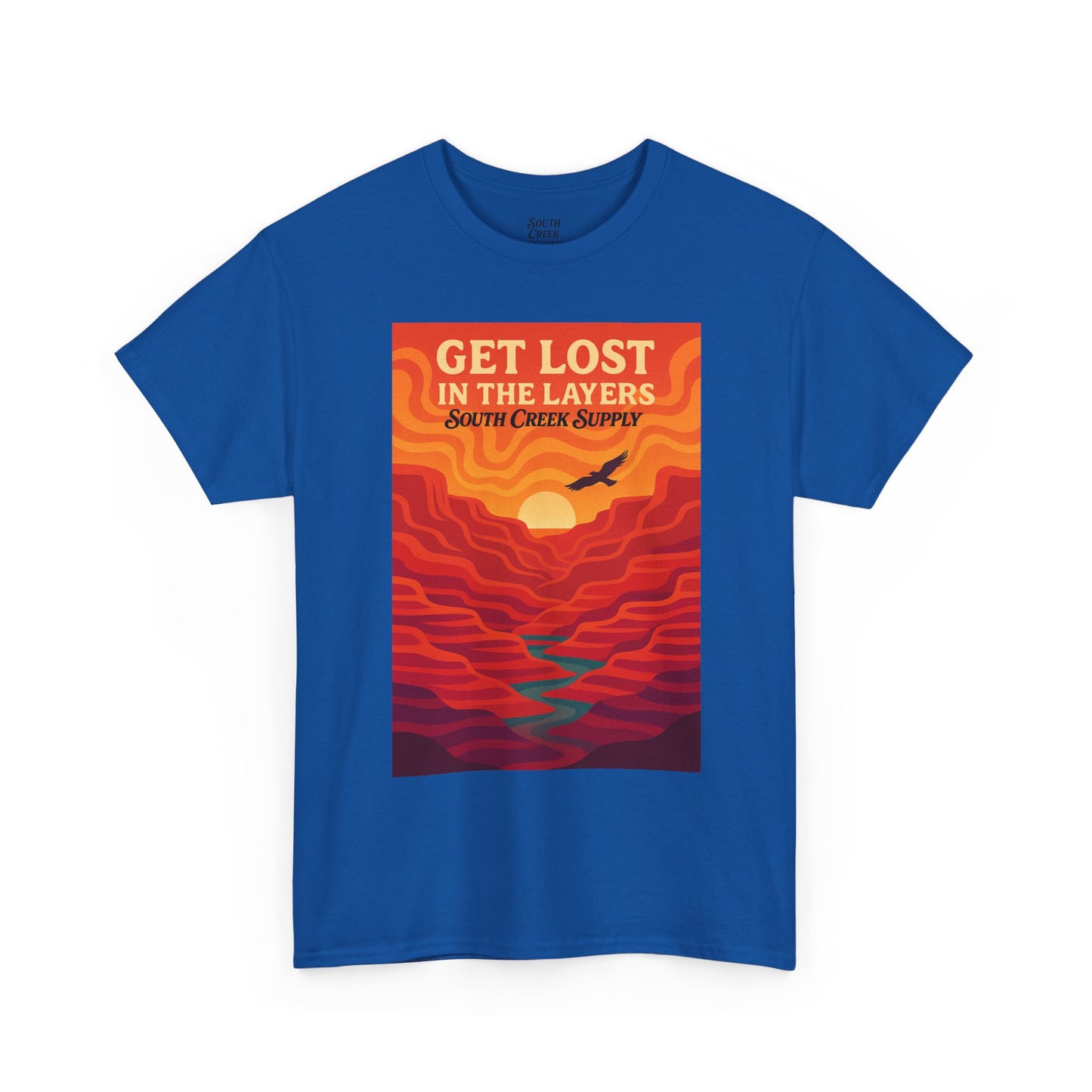 Get Lost in the Layers T-Shirt — Vintage Canyon Sunset Adventure Tee