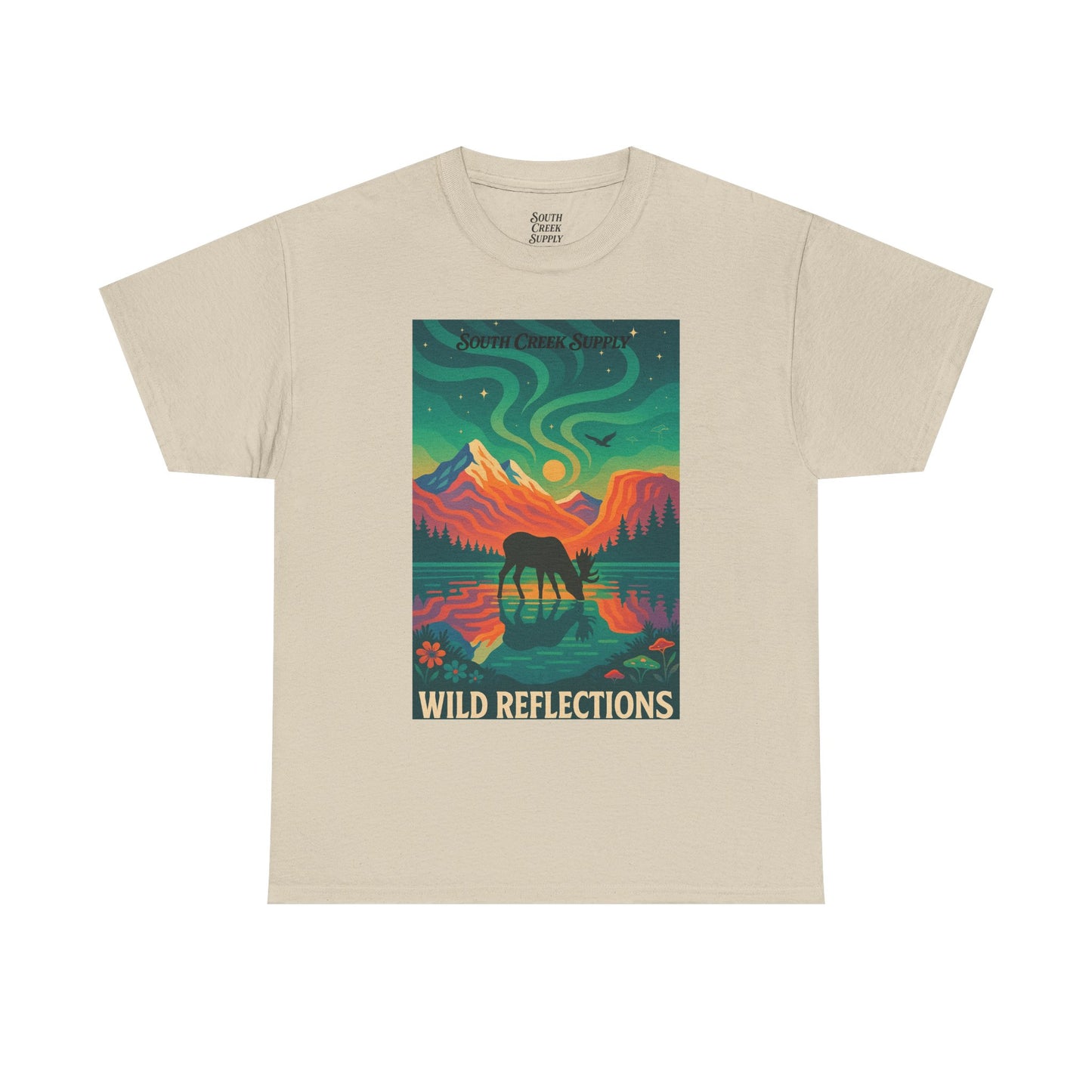 Wild Reflections T-Shirt — Aurora Mountain Elk Graphic Tee