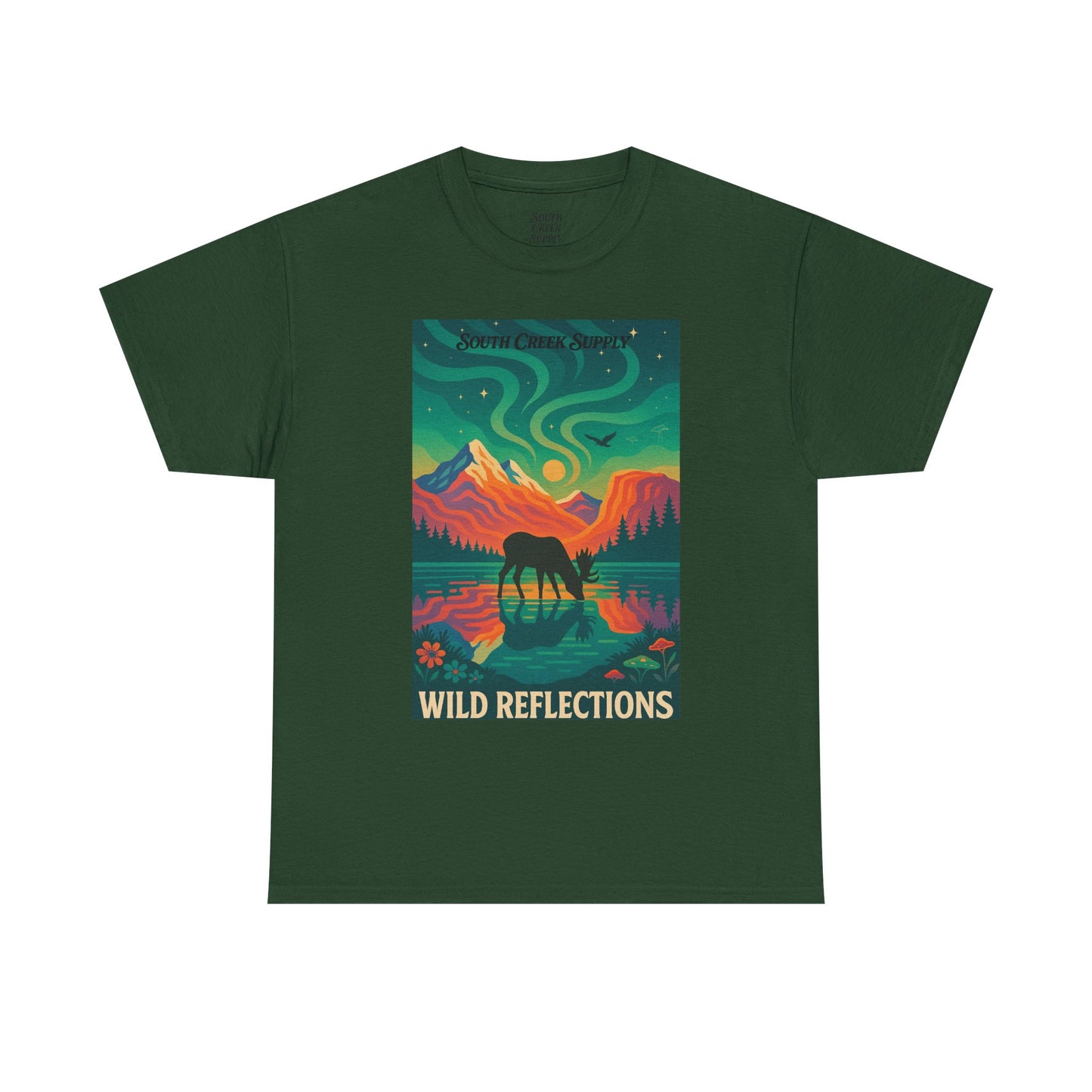 Wild Reflections T-Shirt — Aurora Mountain Elk Graphic Tee