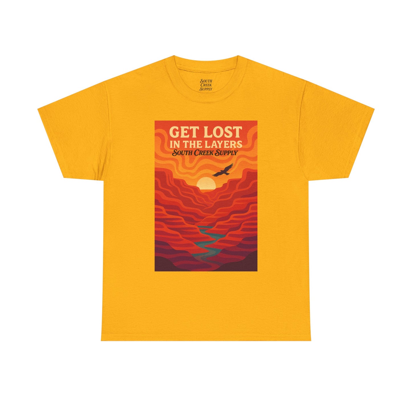 Get Lost in the Layers T-Shirt — Vintage Canyon Sunset Adventure Tee