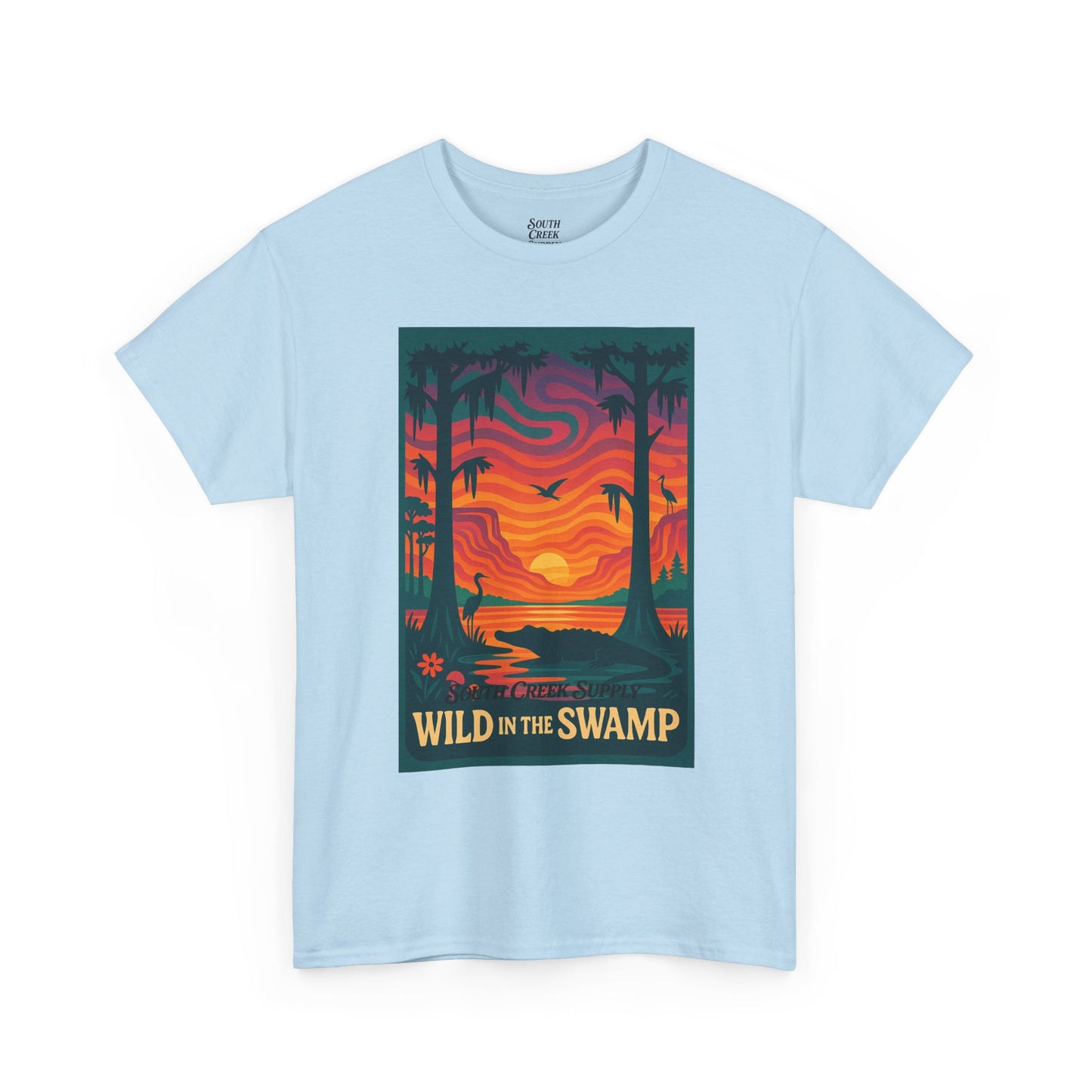 Wild in the Swamp T-Shirt — Sunset Bayou Nature Graphic Tee