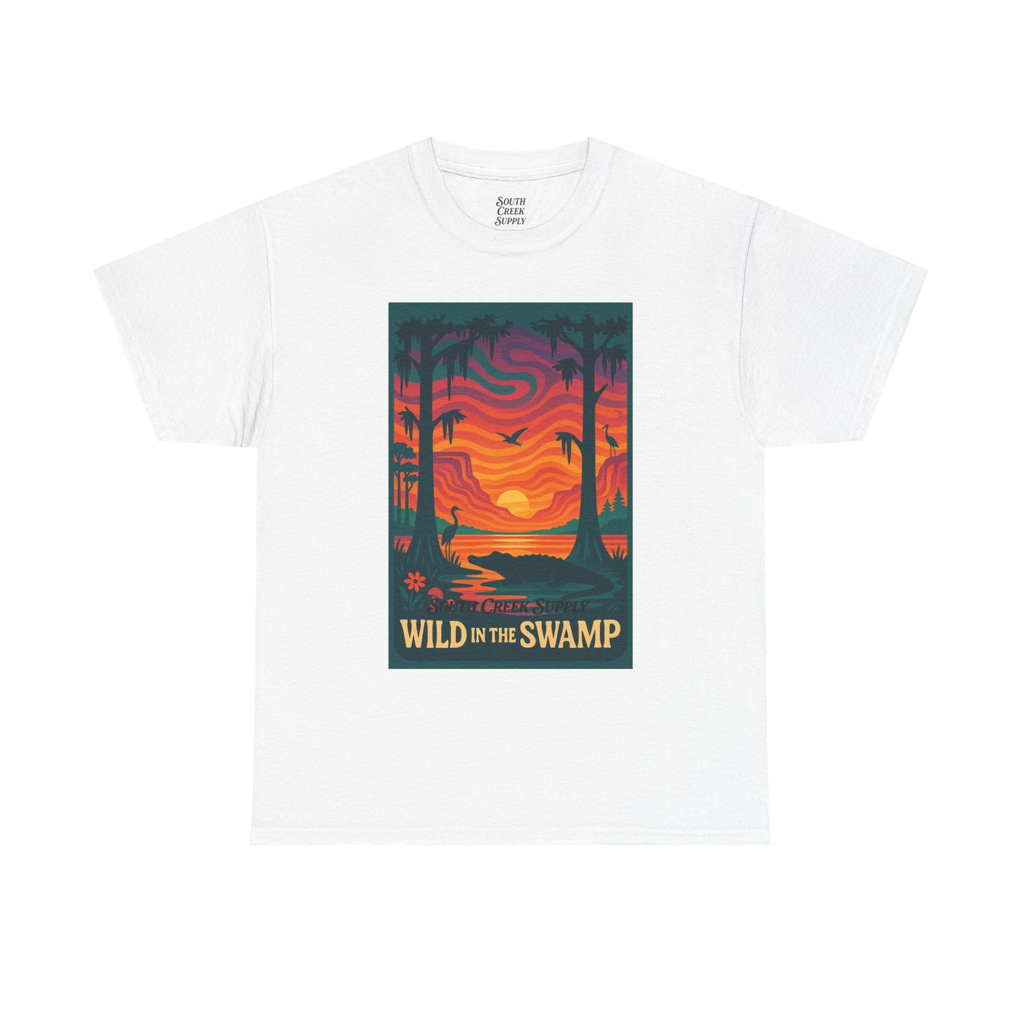 Wild in the Swamp T-Shirt — Sunset Bayou Nature Graphic Tee