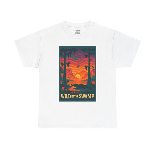 Wild in the Swamp T-Shirt — Sunset Bayou Nature Graphic Tee