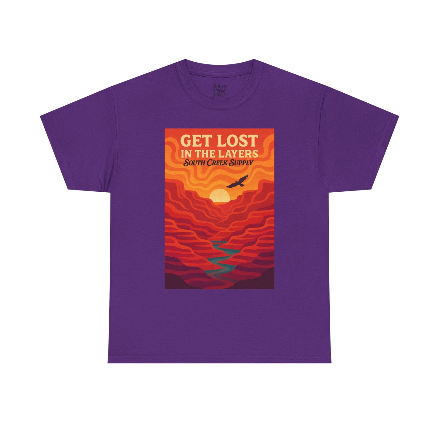 Get Lost in the Layers T-Shirt — Vintage Canyon Sunset Adventure Tee