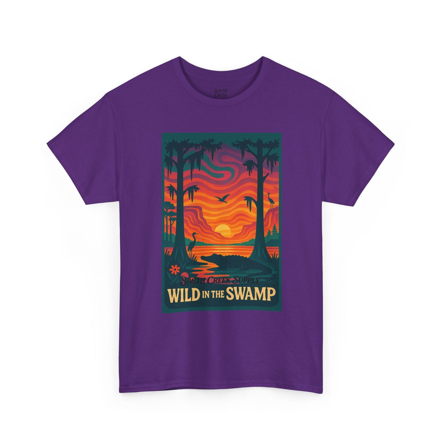 Wild in the Swamp T-Shirt — Sunset Bayou Nature Graphic Tee