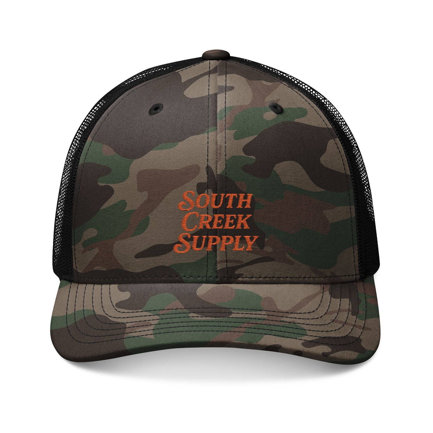 Camouflage Trucker Hat - Embroidered 'South Creek Supply'