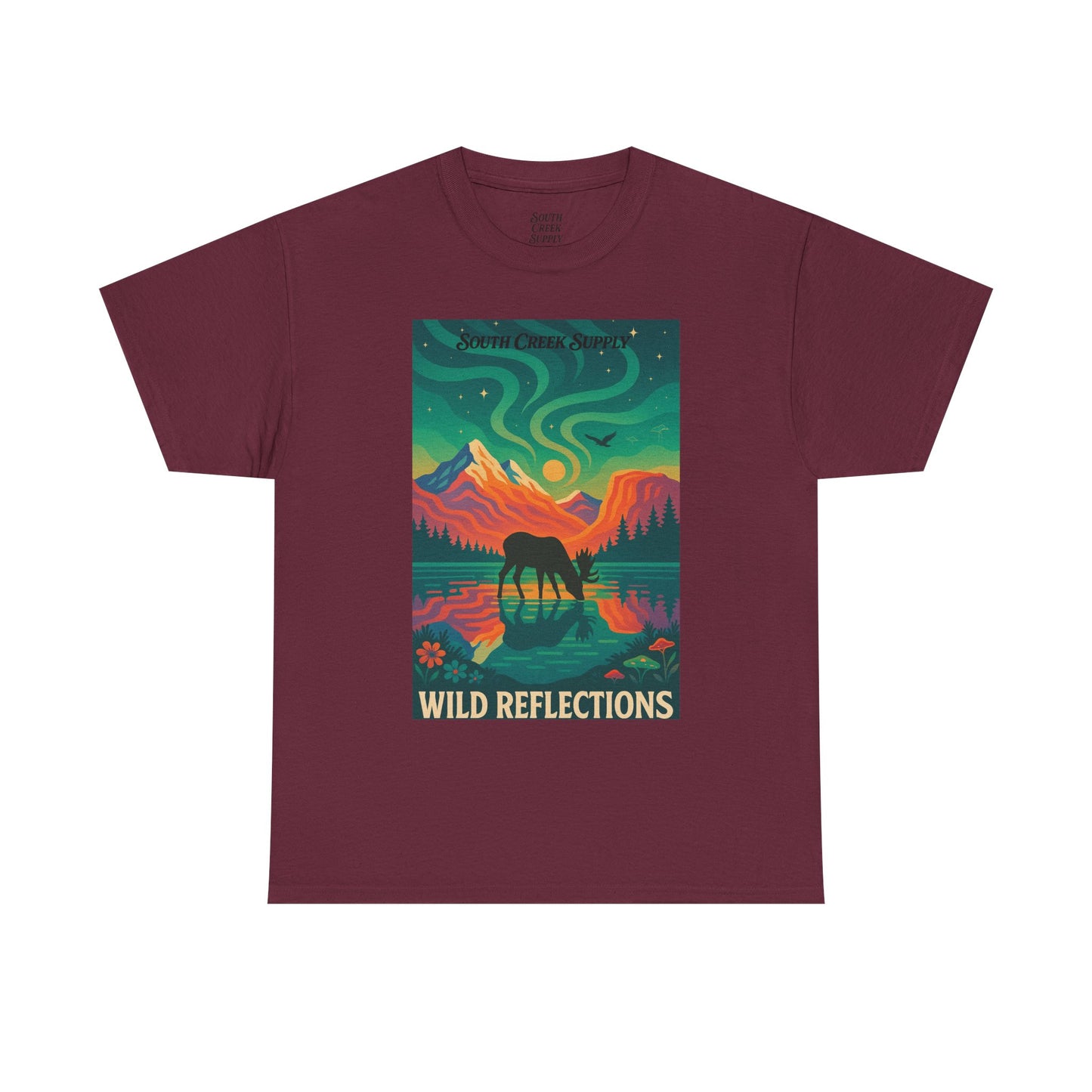 Wild Reflections T-Shirt — Aurora Mountain Elk Graphic Tee