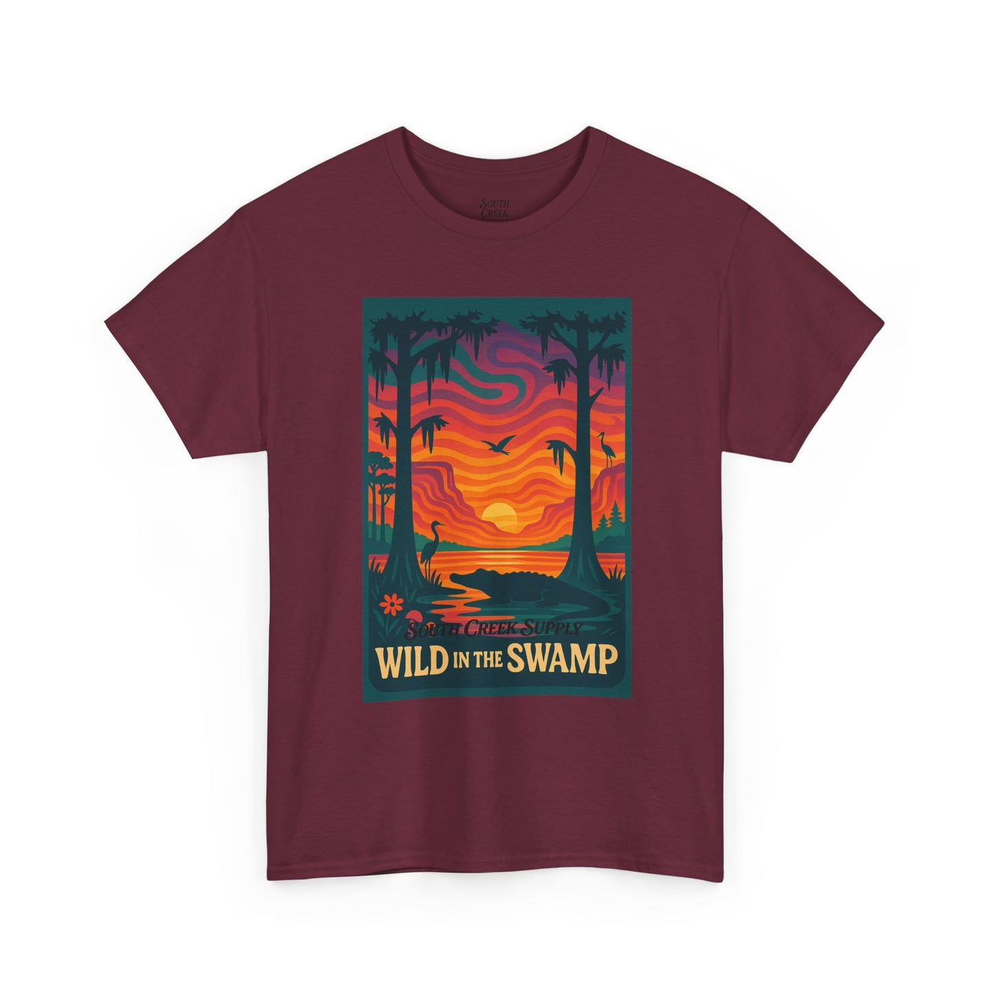 Wild in the Swamp T-Shirt — Sunset Bayou Nature Graphic Tee