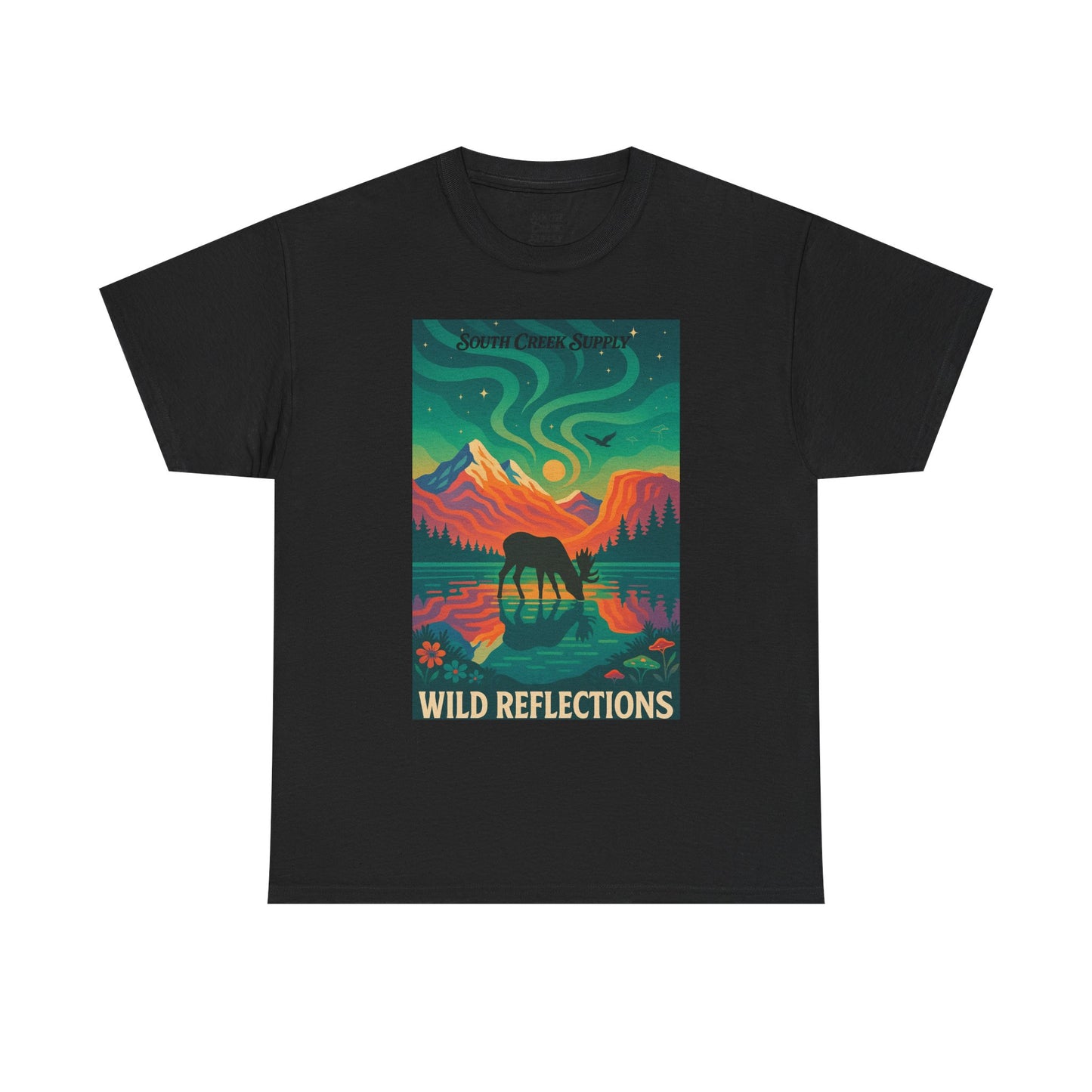 Wild Reflections T-Shirt — Aurora Mountain Elk Graphic Tee