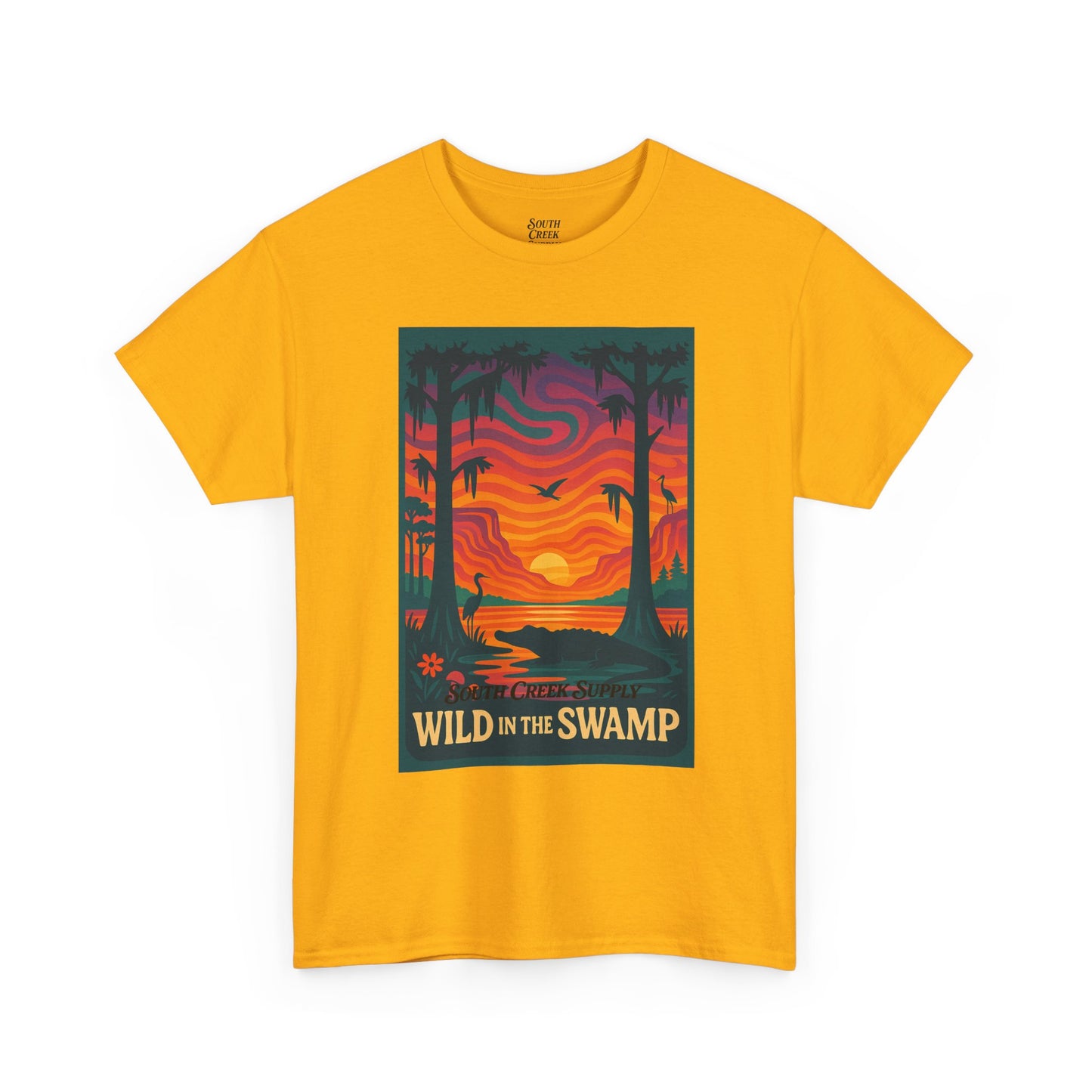 Wild in the Swamp T-Shirt — Sunset Bayou Nature Graphic Tee