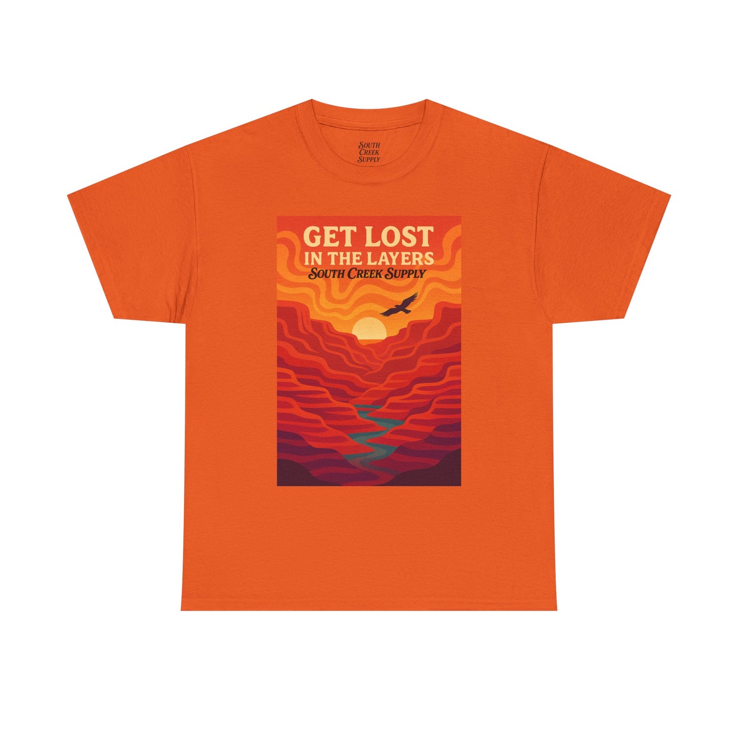 Get Lost in the Layers T-Shirt — Vintage Canyon Sunset Adventure Tee
