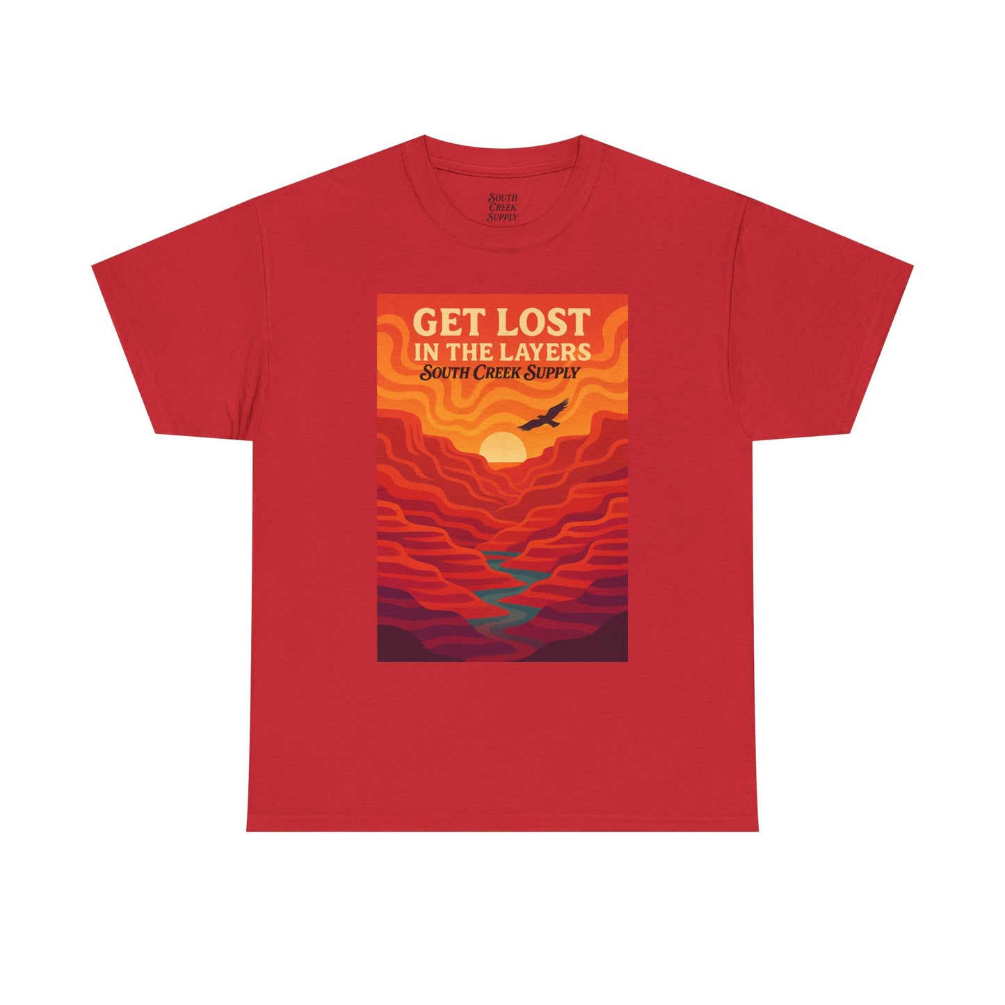 Get Lost in the Layers T-Shirt — Vintage Canyon Sunset Adventure Tee