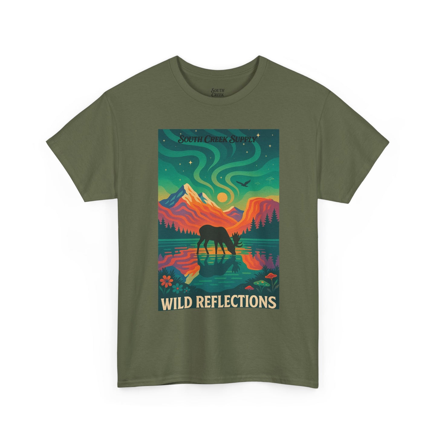 Wild Reflections T-Shirt — Aurora Mountain Elk Graphic Tee