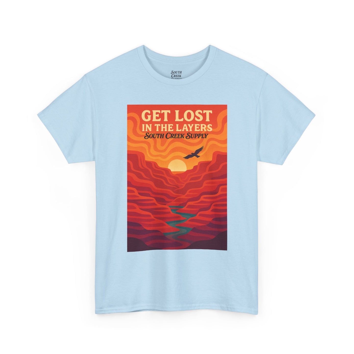 Get Lost in the Layers T-Shirt — Vintage Canyon Sunset Adventure Tee