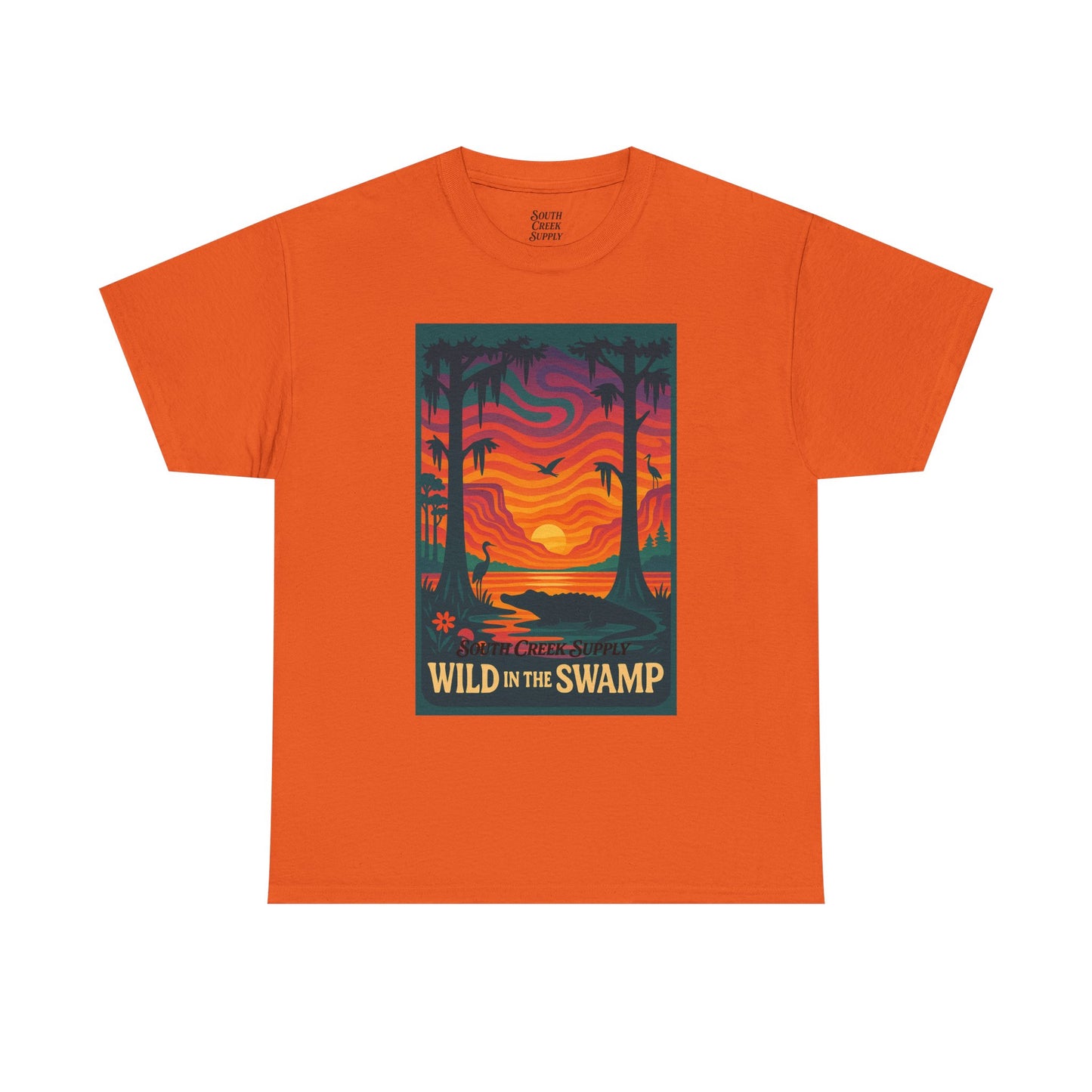 Wild in the Swamp T-Shirt — Sunset Bayou Nature Graphic Tee
