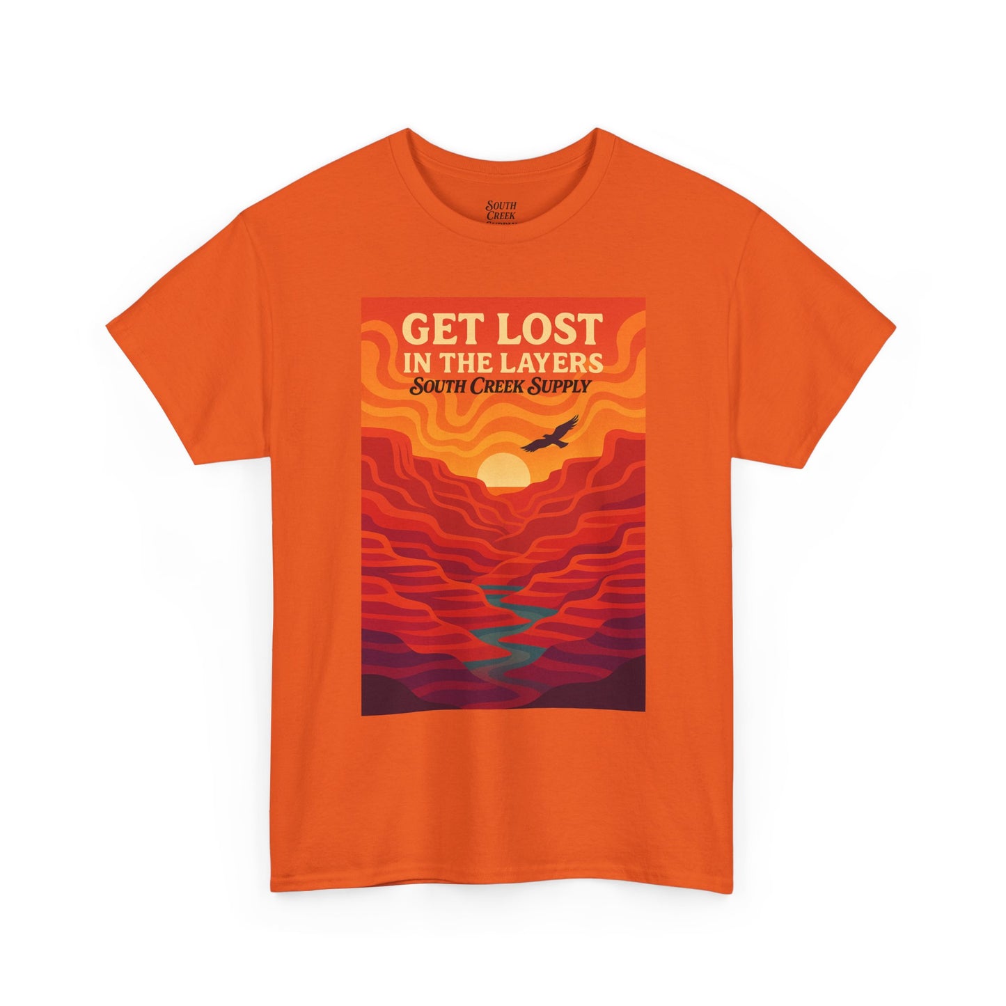 Get Lost in the Layers T-Shirt — Vintage Canyon Sunset Adventure Tee