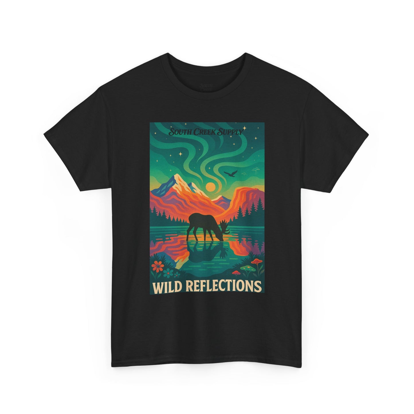 Wild Reflections T-Shirt — Aurora Mountain Elk Graphic Tee